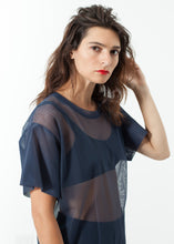 Load image into Gallery viewer, Mesh Over Dress in Navy
