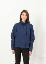 Load image into Gallery viewer, Full Collar Poplin Blouse in Navy
